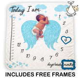 1PC Infant Baby Photo Blanket Photography Prop Backdrop Cloth Wing Calendar Printed Newborn Girls Photos Accessories